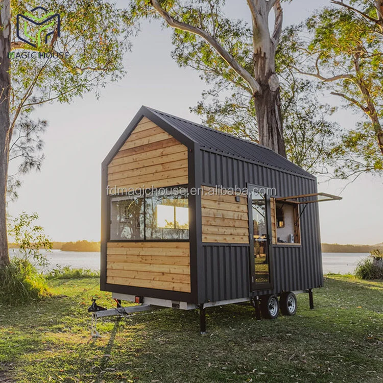 Magic House tiny wooden house prefabricated with roof garden tiny house on wheels luxury