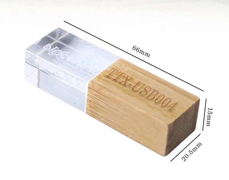 Wooden usb pen drive Creative gifts memory stick Custom laser logo crystal USB flash drive pendrive