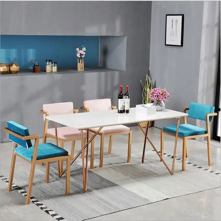 
European antique dining furniture rustic tempered glass dining table 