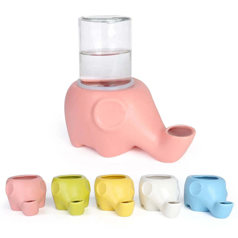 
Cartoon elephant kettle with ceramic water fountain for cats 
