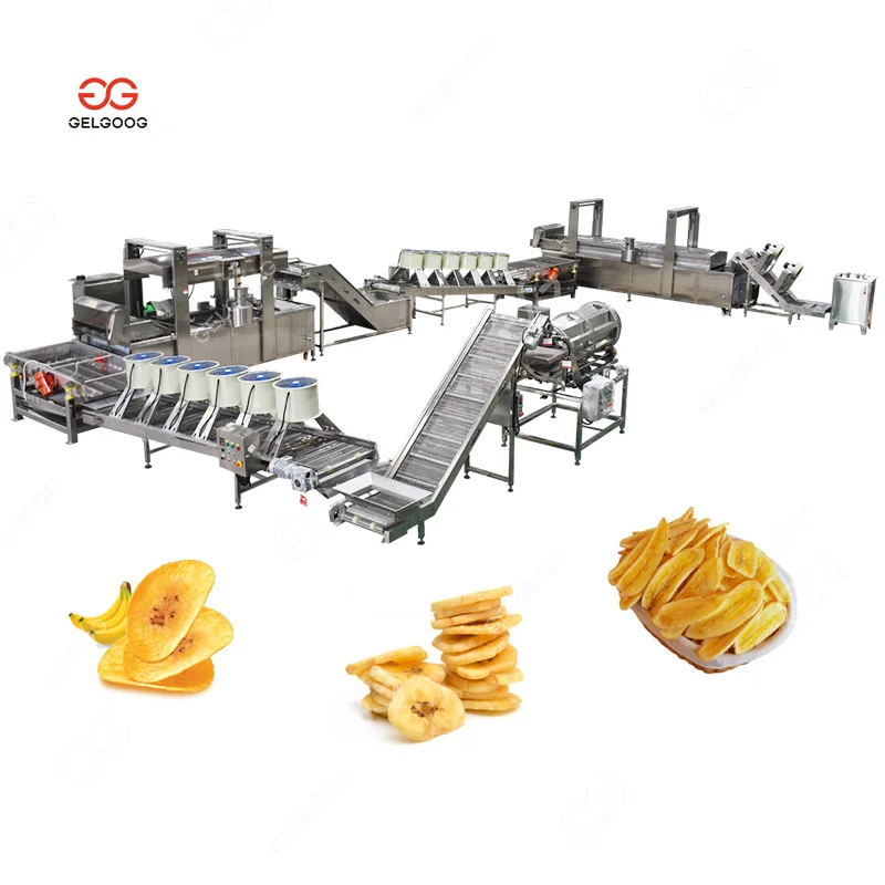 Automatic Continuous Conveyor Deep Frying Fried Plantain Banana Chips Fryer Machine