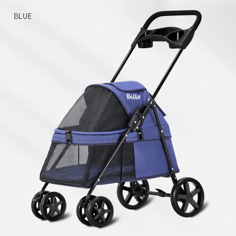 Wholesale 4 Wheels Pet Stroller Portable Folding Travel Dog Trolley Carrier Carriage Pet Stroller For Dogs And Cats