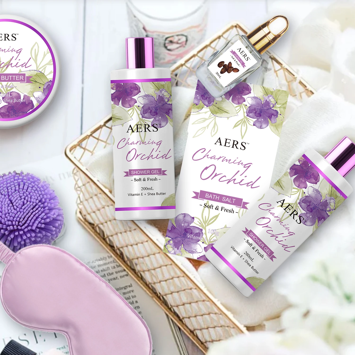 OEM custom women body beauty bubble bath gift set