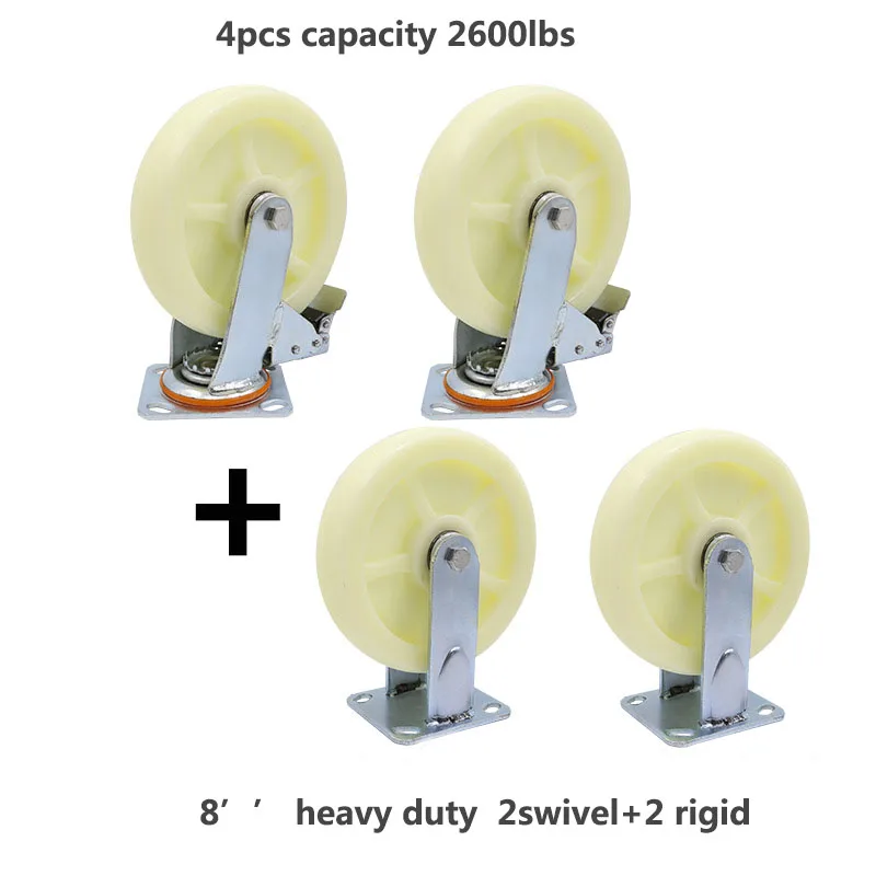 200x50 Strong Impact Resistance Smooth Flat Plate wheel universal adjustable swivel wheels for trolleys