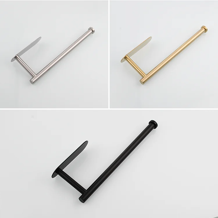 Hot sale no drill nail-free stainless steel self adhesive wall mounted toilet paper tissue holder for bathroom kitchen