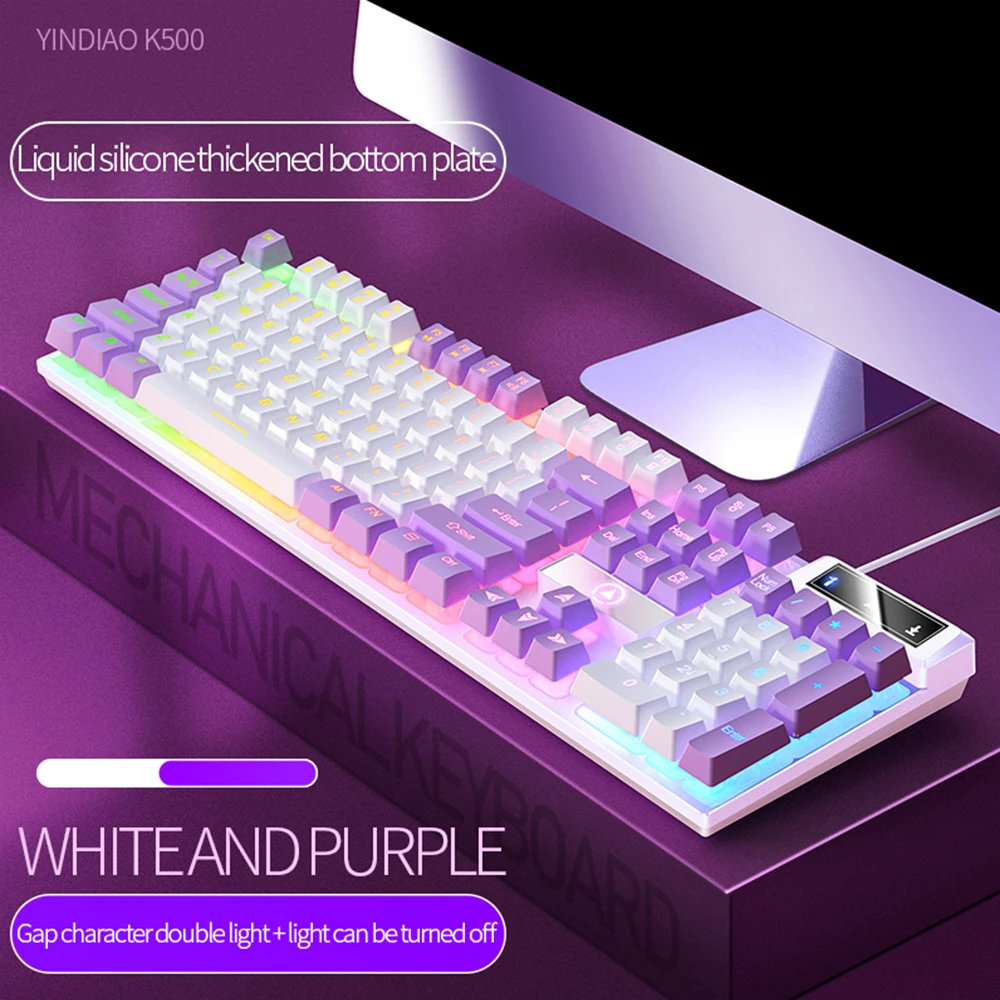 Новая Водонепроницаемая игровая клавиатура карамельных цветов с RGB-подсветкой компьютерная Механическая для игр Windows Mac