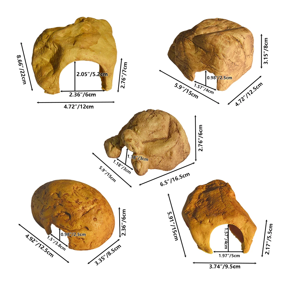 XXL Plastic Large Size Snake Hides Reptile Hides for Ball Pyhtons Lizard Leopard Gecko Snake Reptile Hide Cave Large