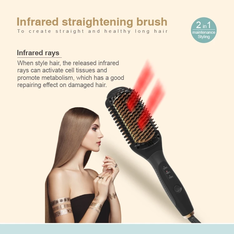 Hottest Quality Hot Air Brush Hair Dryer Portable Green Color For Hair Straightening Curling Drying Household Salon Tool