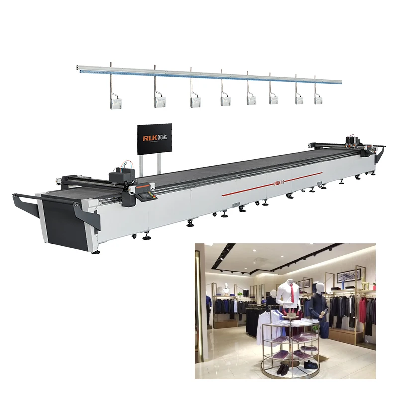 Fur Leather Cotton Fabric Cutting Plotter Digital Auto Feeder Table Flatbed Garment Suit Cutting Machine