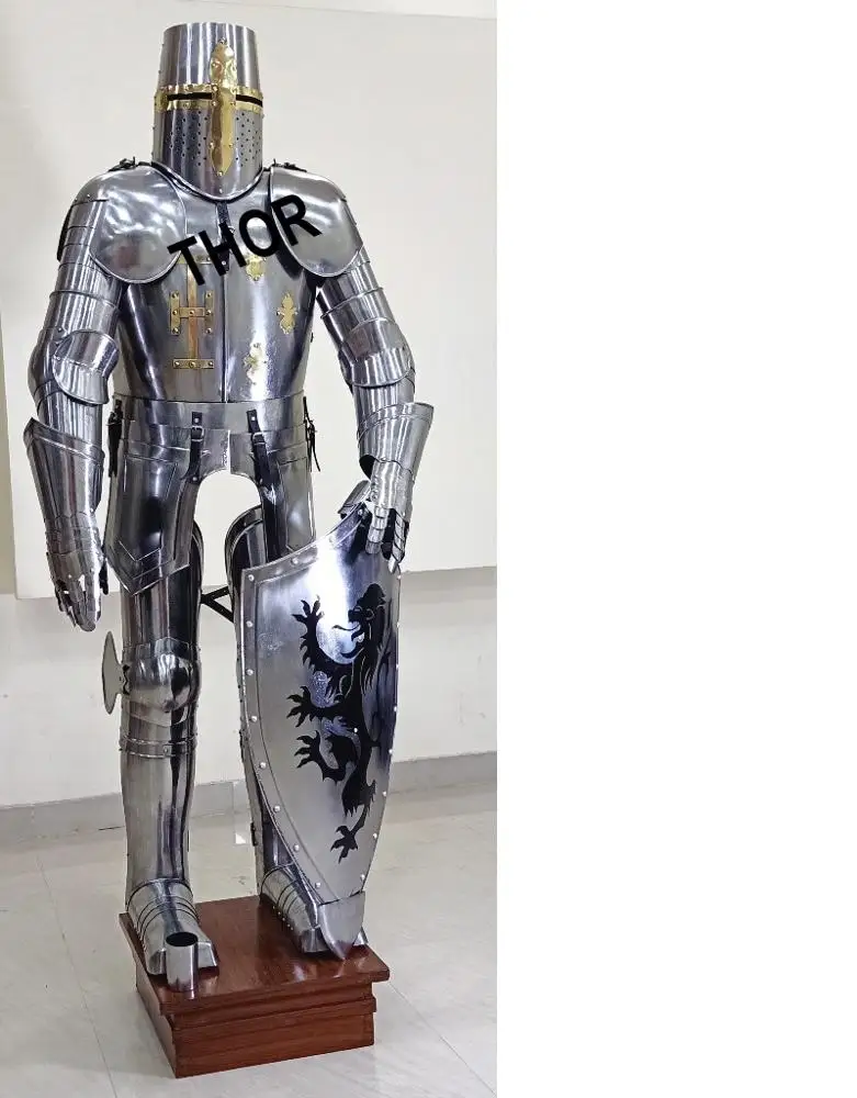 Medieval 6 Feet  costume Knight Templar Suit of Armor Perfect For Decoration and Cosplay Full Armor Suit