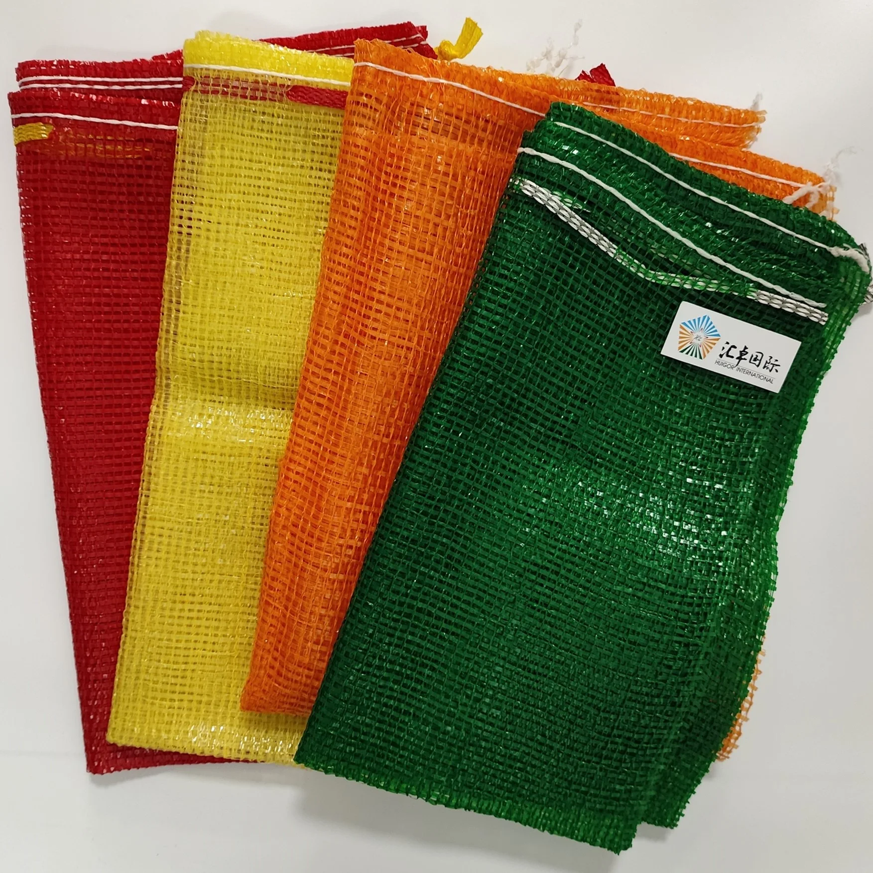 Custom Logo Printed Wholesale UV Mesh Firewood Bags With Drawstring