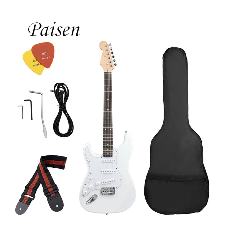 Paisen classical acoustic electric white basswood electric guitar custom with OEM/ODM electric guitar