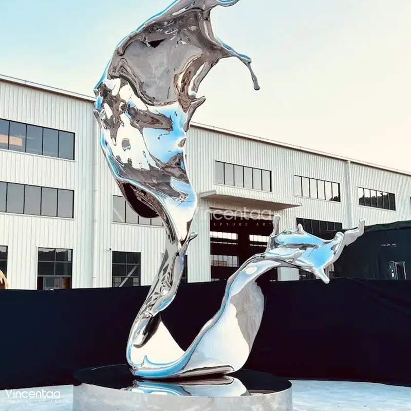 Vincentaa Garden Art Decor Face Sculpture Metal Stainless Steel Modern Outdoor Sculpture Custom