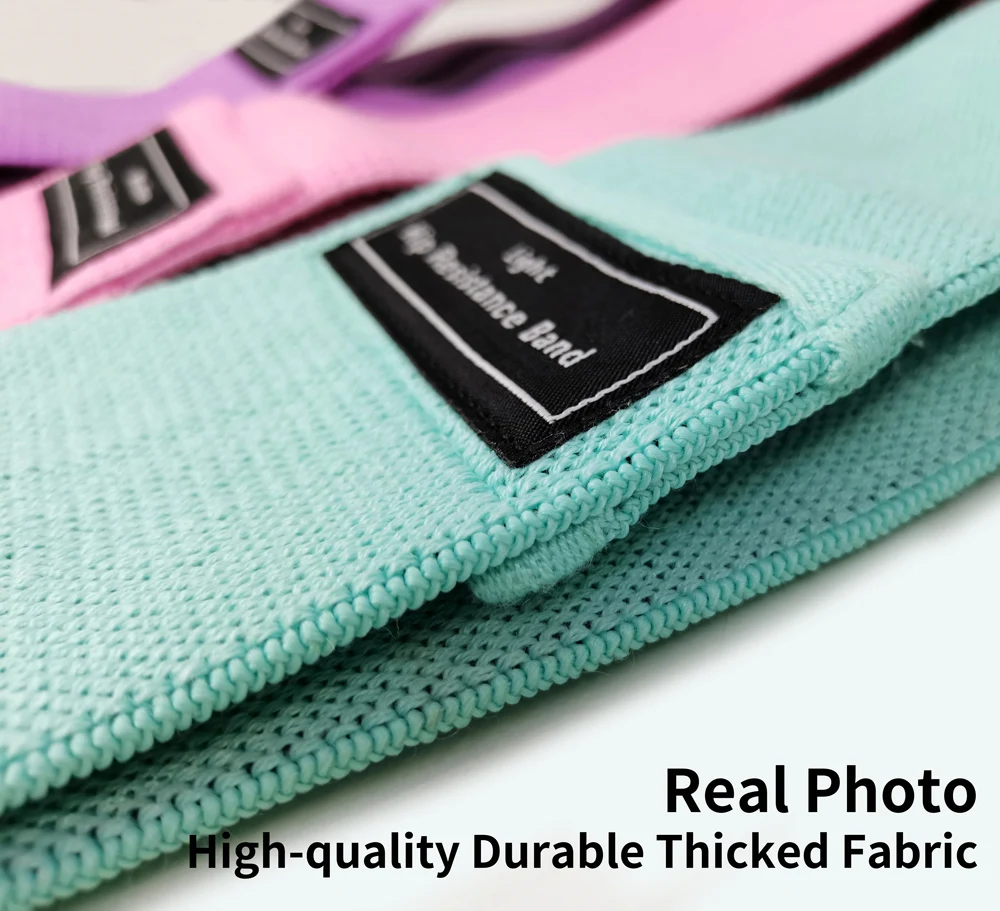 Amazon Wide Fabric Elastic Exercise Bands Set Workout Booty Hip Bands Resistance Loops Bands with Logo