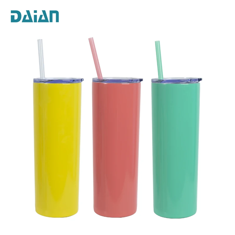 Hot Selling Amazon Stainless Steel Skinny Tumbler Coffee mugs Thermos Cup Vacuum insulated Tumbler with powder coat