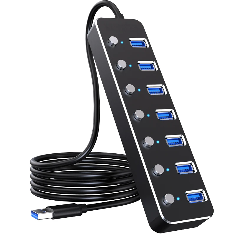 Manufacturers Direct Supply  USB 3.1 Type-C Hub Individual  7-Port USB 3.0 Adapter Data Transfer 5Gbps Stock