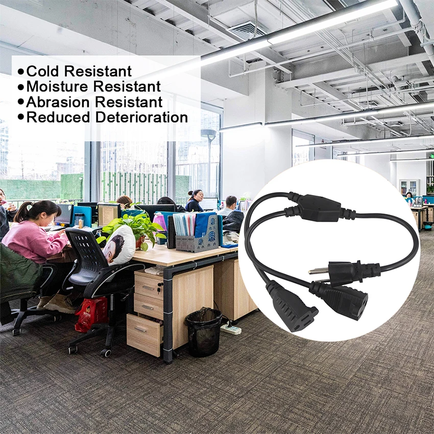 125V Us Female Plug Extension Ac 3 Prong Cable Nema 515P To Nema 515R 3 Pin Usa 14 Awg 1 To 2 Power Cord