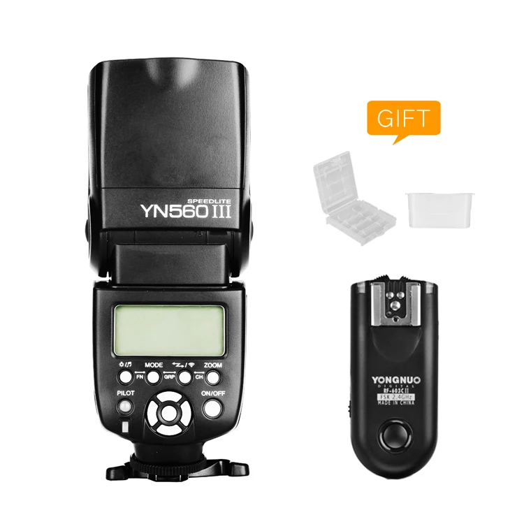 Yongnuo YN560III Speedlite Flash with RF-603 II Single Transceiver Trigger for Canon Nikon Pentax Olympus Camera