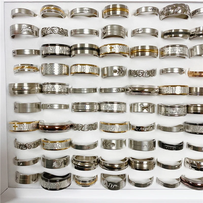 No Fade Stainless Steel Ring Couple Jewelry Wholesale Titanium Steel Cross Rings