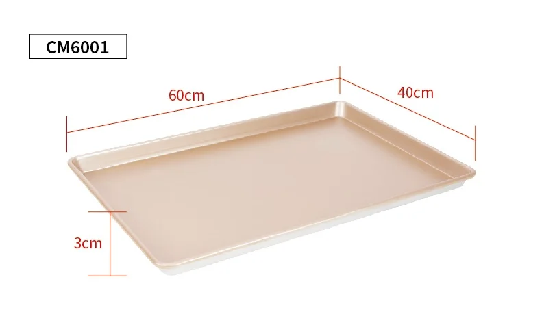 
CHEFMADE 400mm*600mm Large Non Stick Aluminium Foil Square Rimmed Stackable Cookie Sheet Cake Pan Baking Tray For bun Baking 
