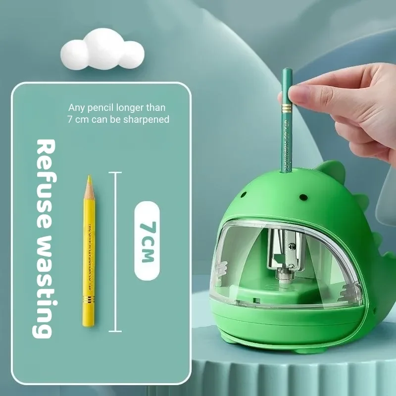 New design Wire Pencil Sharpener  Cute Dinosaur Shape Electronic Pencil Sharpener For School Stationery Student  With Battery