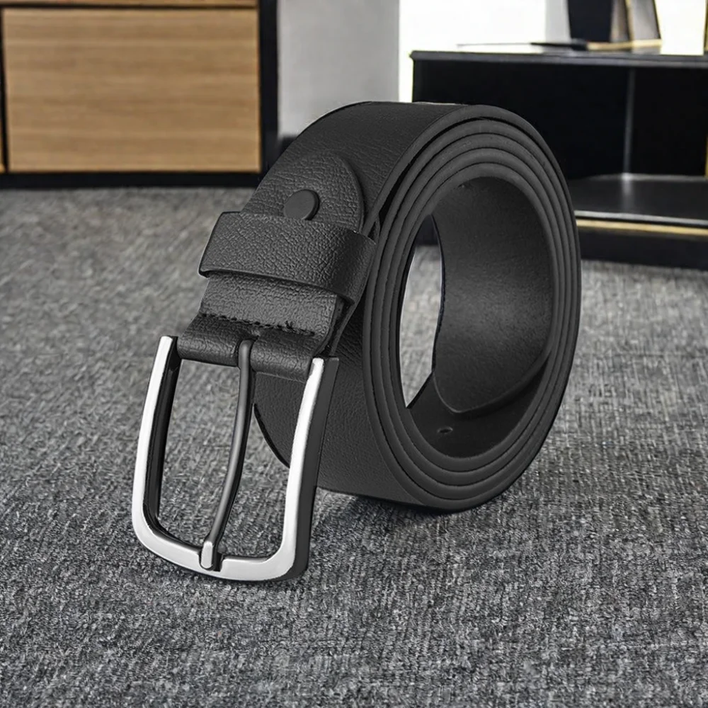 Factory Wholesale Genuine Leather Belt Men Casual Retro Style Simple Trendy Western Design High Quality Alloy Jeans