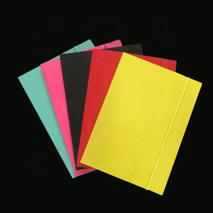Office Supplies 3 Flap A4 Size Paper File Folder with Elastic Band Closure