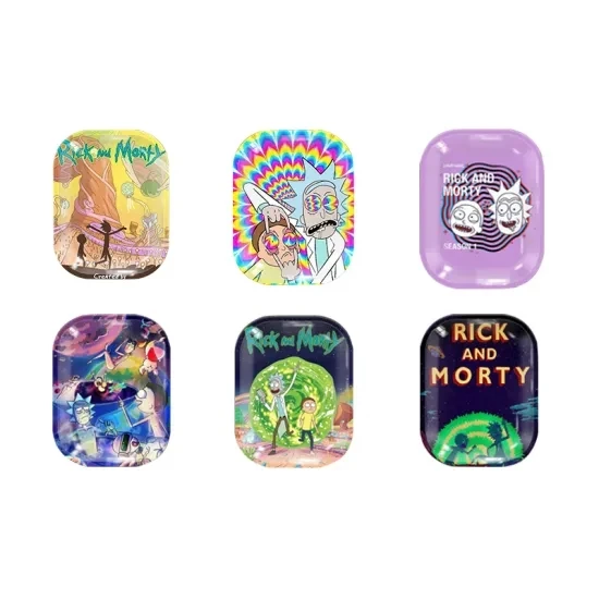 Customization Logo Cartoon Anime Personalized Smoking Trays Metal Rolling Trays with Lids