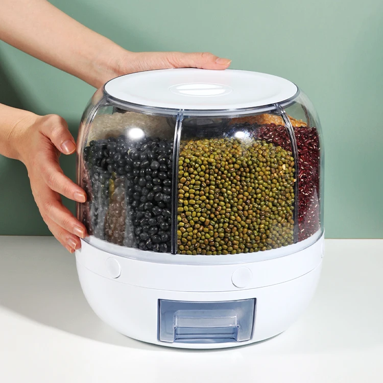 Диспенсер для риса кухонный вращающийся, пищевой контейнер для риса, новый дизайн, 25 фунтов, 10 кг 8 кг