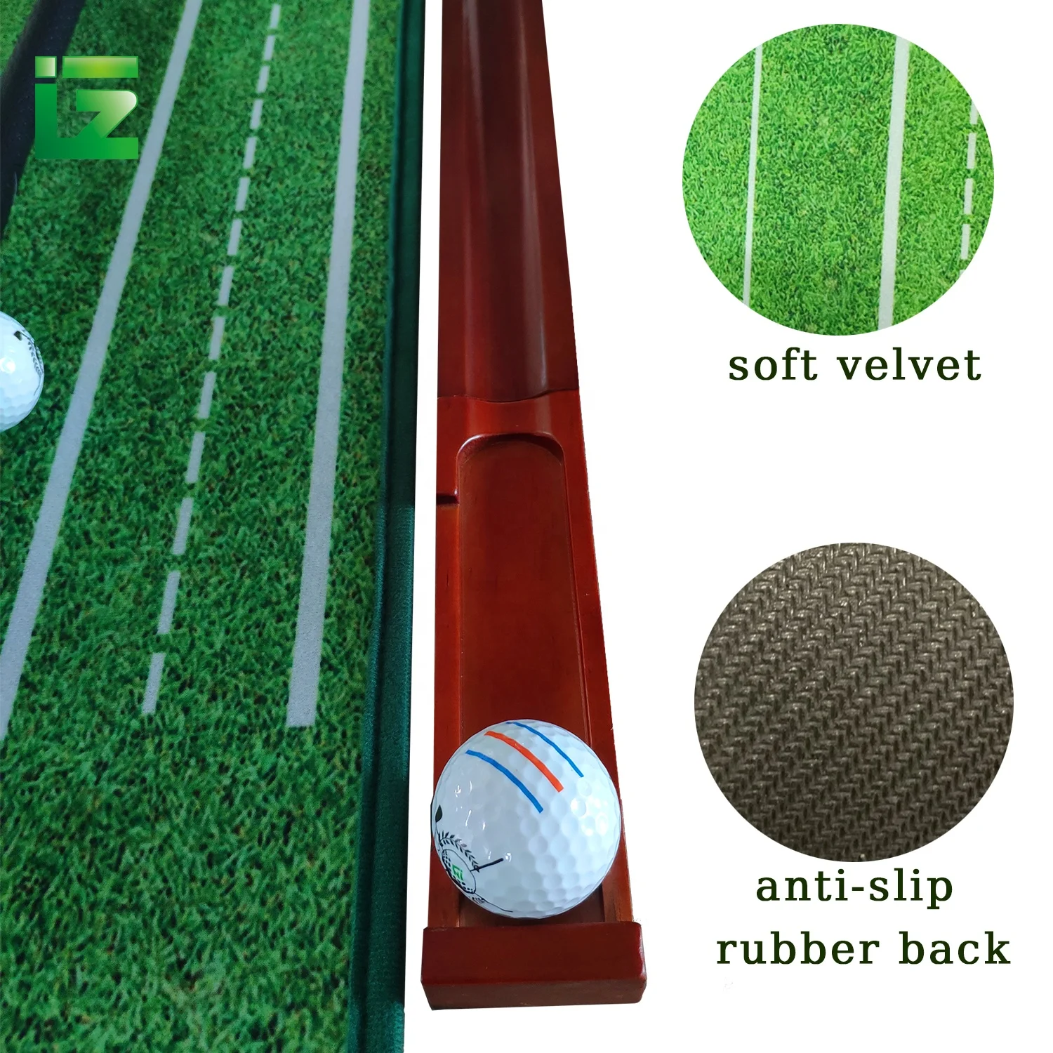 Portable Rubber Back Golf Putter Practitioner Automatic Balls Return Golf Putting Trainer With Simulator System