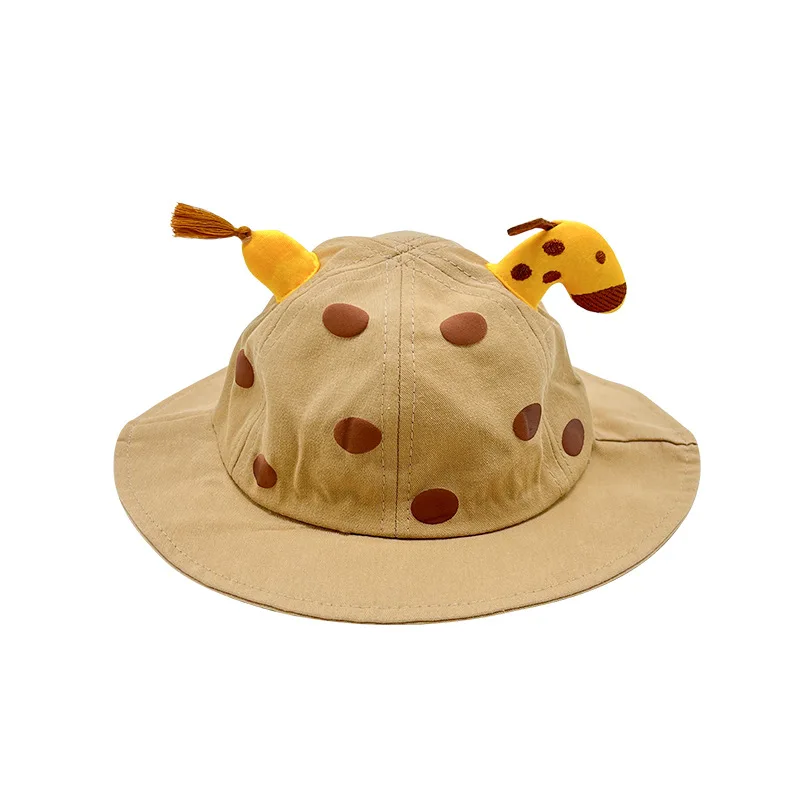 Summer cute baby sun protection bucket hat giraffe animal cartoon outdoor large brim sun visor bucket hat