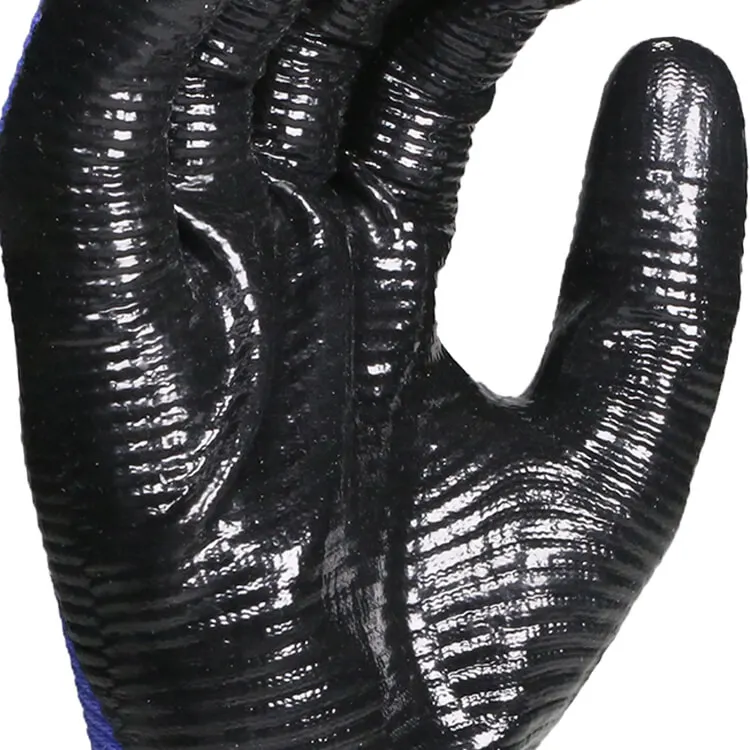 ENTE SAFETY Oil Resistant Safety Black Distributor Chemical Nitrile Coated Hand Protective Work Gloves