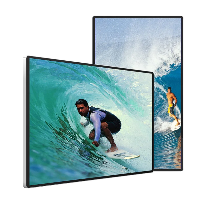 Indoor 14 43 49 55 65 inch remote wall mounted lcd digital signage display advertising tv player board price with 4k screen