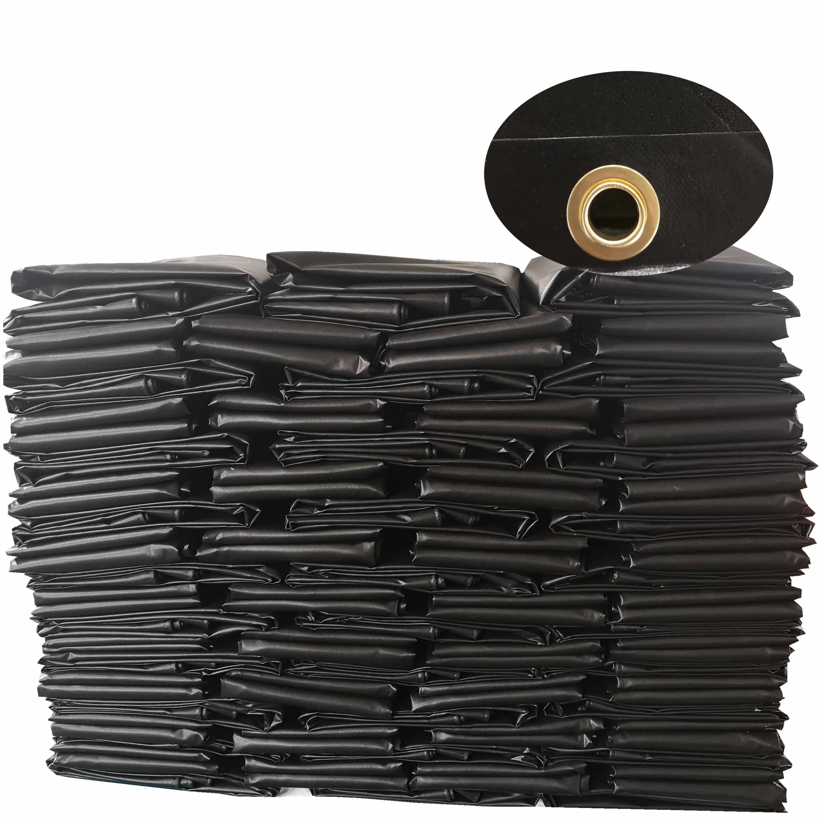 Брезент из ПВХ с покрытием, брезент из ПВХ с черной гладкой поверхностью, брезент из полиэстера и ПВХ для грузовика