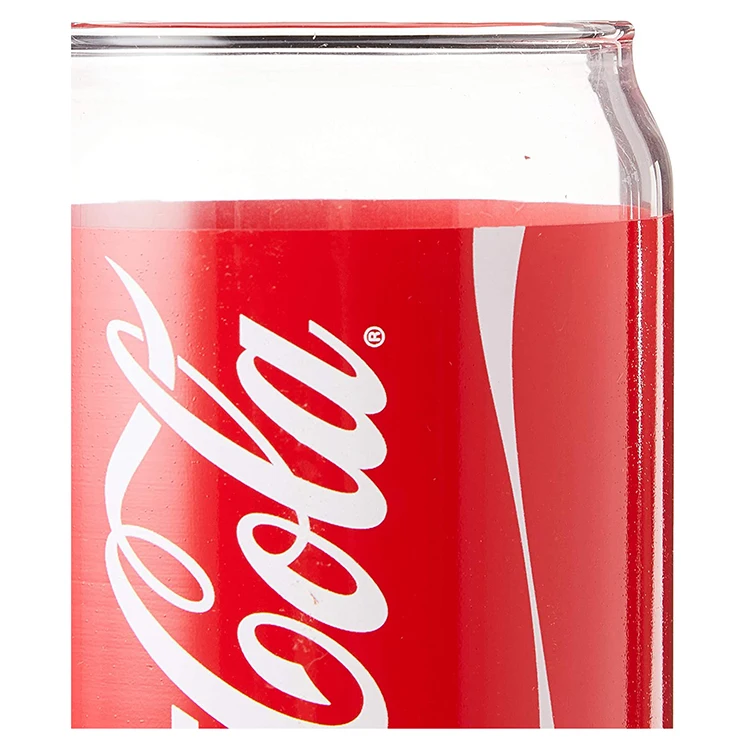 330ml cola beer can shaped glasses coke can glass cup with custom decal logo