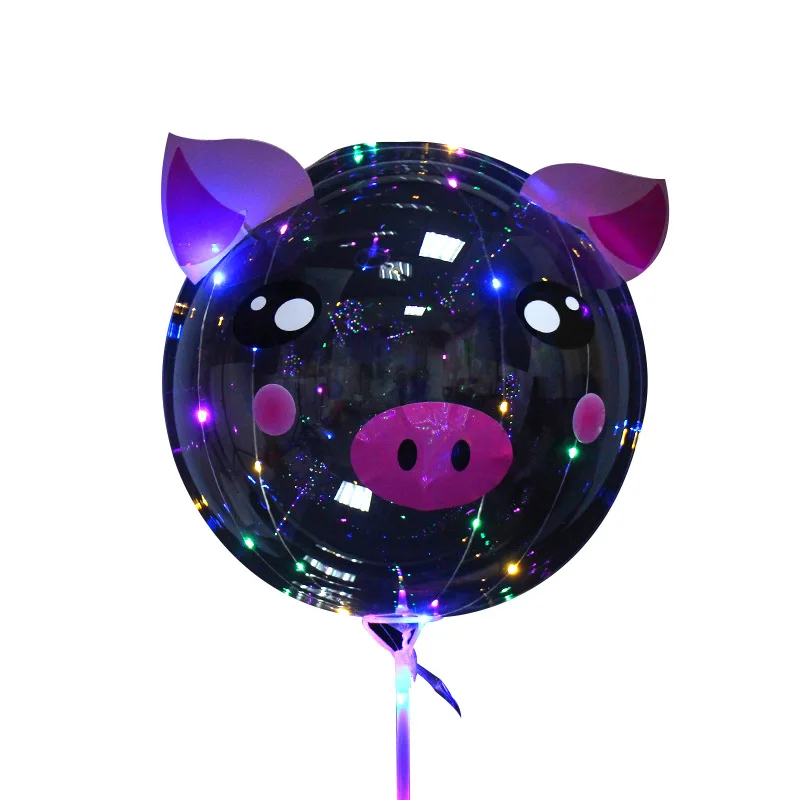 DIY Rosa globs Decoration Balloons Reusable Luminous Led Balloon with LED Strip Light Transparent Round Rose Bouquet Bobo Ball