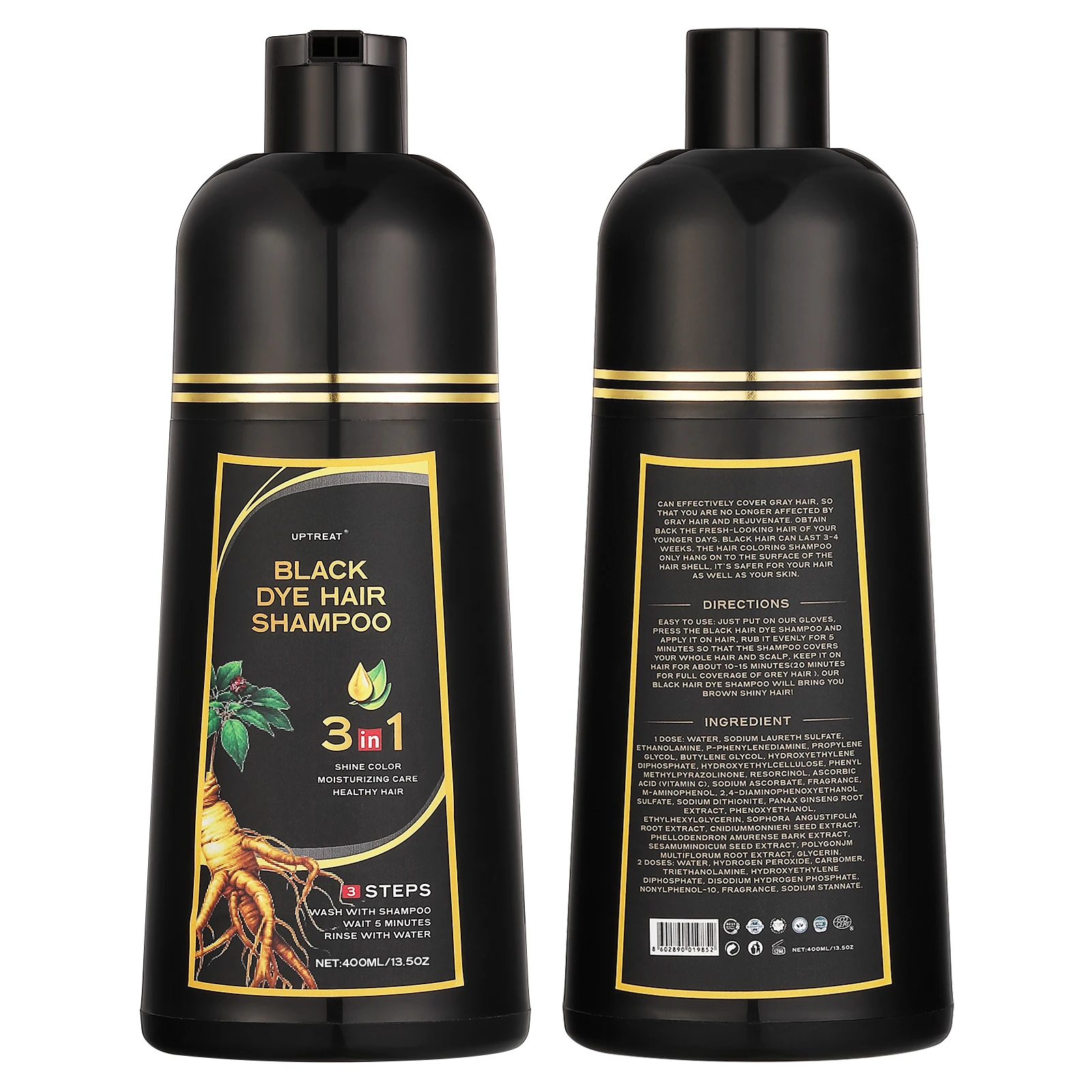 400ml Private Label Manufacturer Ammonia Free Hair Color 7 Colorful Fashion Brown Black Hair Dye Shampoo in Hair Dye