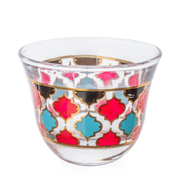 cawa glass tea cup set classic design high quality custom home use hot sale cawa cup with decal