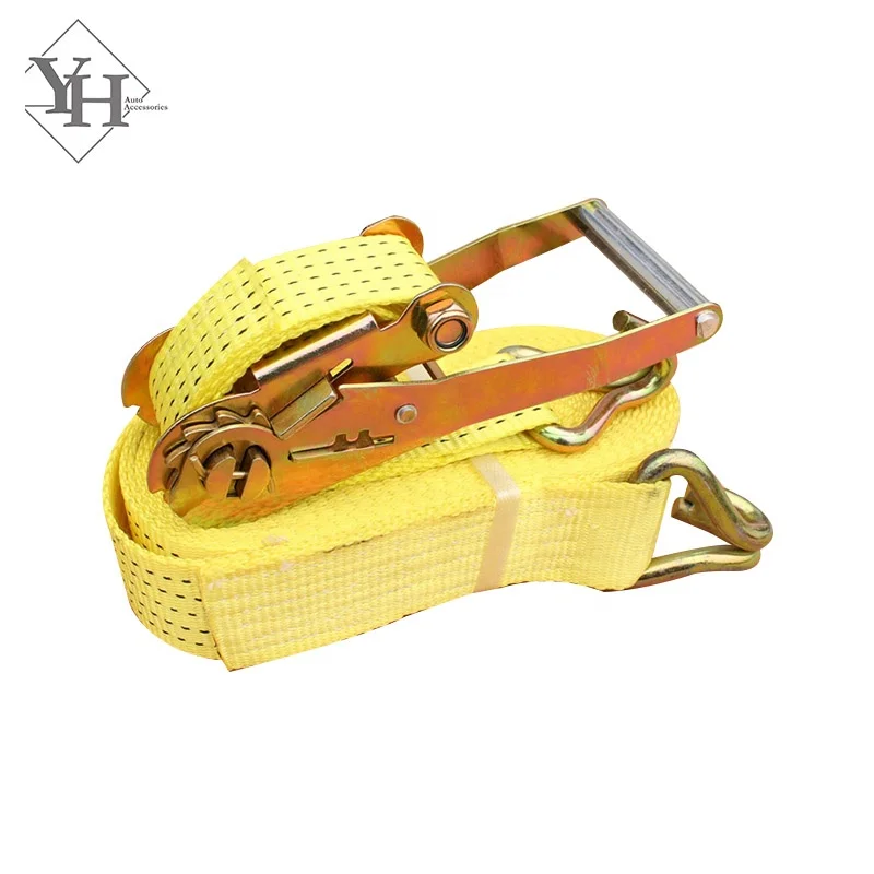 heavy duty 50mm 5T 5M 6M 8M 9M 10M 12M aluminum truck cargo lashing belt ratchet tie down straps with double j hook