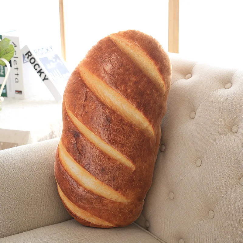 Newly  Simulated Bread Shape Pillow Toys Super Soft Lumbar Baguette Back Cushion Funny Food Plush Stuffed Toy