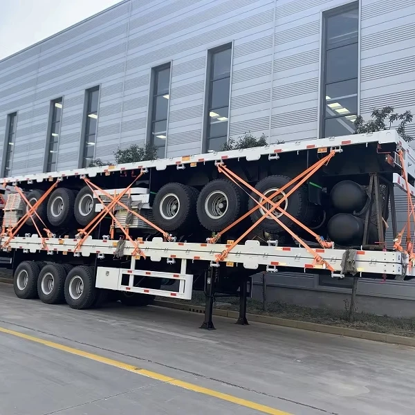 Транспортное средство мастер низкая цена высокое качество 3 оси 40ft бортовой полуприцеп для контейнера и тяжелый грузовой транспорт