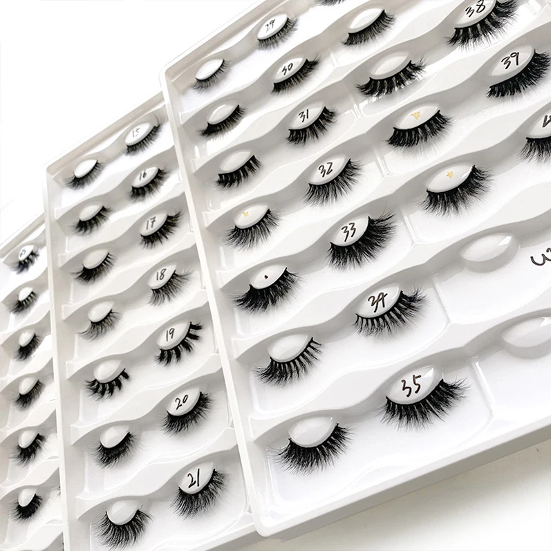 OEM Factory 3D Strip Faux mink Eyelashes False Lashes  Handmade 5D Silk Lashes Private Label Vegan Faux Mink Eyelashes