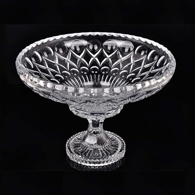 Small Glass Fruit Bowls Footed Sweet Serving Stand Gold Rim Decorative Crystal Glass Fruit Bowls With Lid