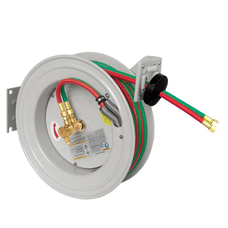 Wall Mounted Automatic Rewind Twin Welding Hose Reel
