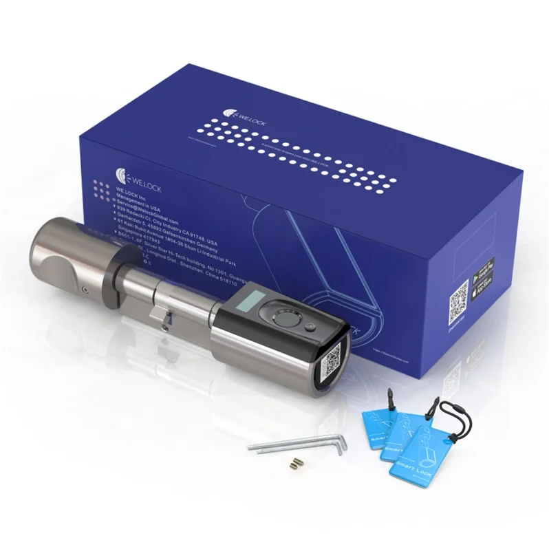 WELOCK waterproof electronic door lock 0.5s Unlock smart cylinder adjustable lock EU cylinder universal range