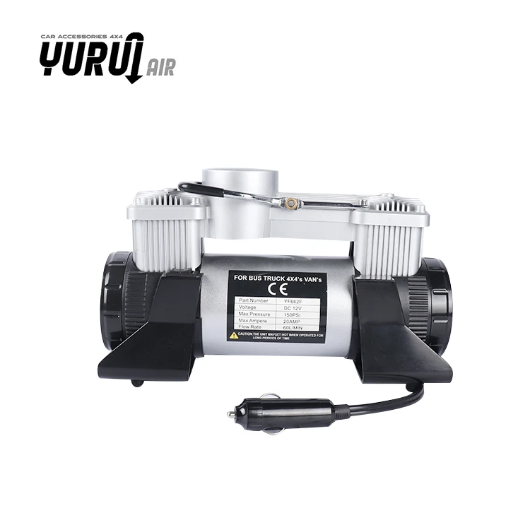Сверхмощный автомобильный воздушный компрессор, двухцилиндровый автомобильный Металлический воздушный компрессор, 12 В постоянного тока, воздушный насос