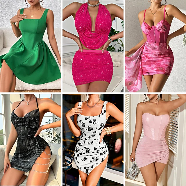 Stock Clothes Wholesale Girl Women Dress Trendy Dress Women Clothes Lady Elegant Summer Mix Style Random Dress