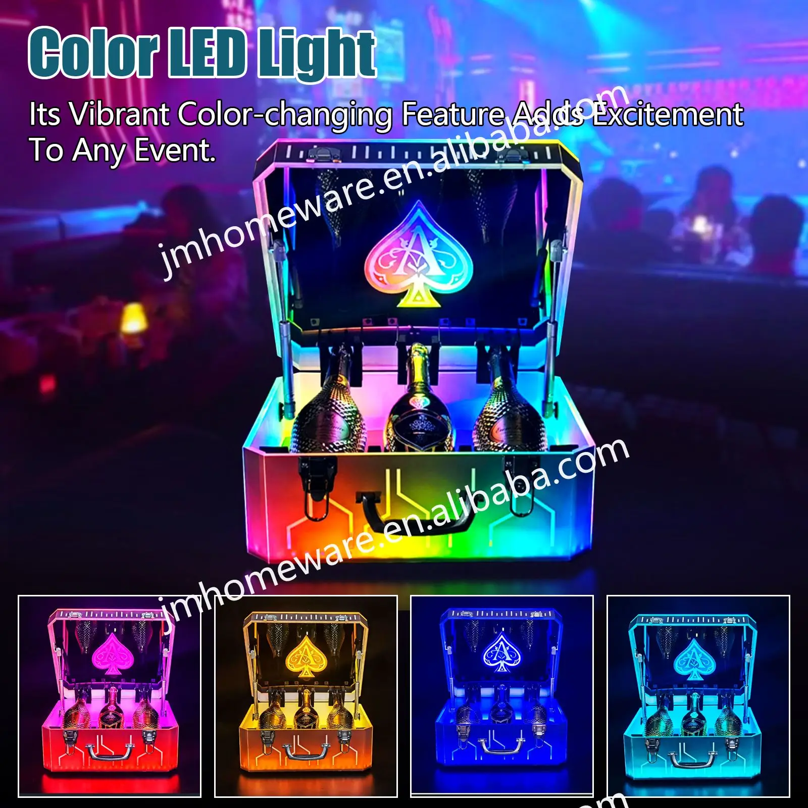 Led Flashing Light Three Led Bottle Presenter For Night Club Water Bottle Case Holder Champagne Bottle Display Case