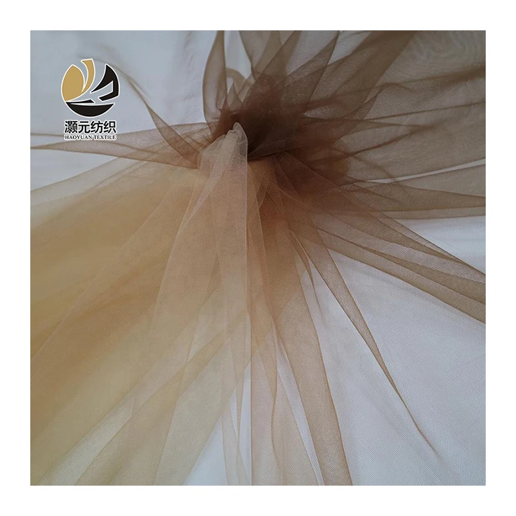 Factory Sell Direct Polyester Champagne Color Gradient Tulle Fabric For Girl Dress
