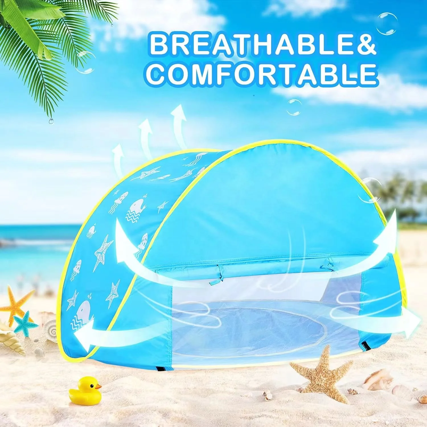 Factory direct sales Children Waterproof Pop Up Sun Uv-protecting Sunshelter Baby Beach Tent With Pool